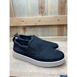 Via Spiga Black Crocodile Embossed Slip-On Sneakers US 8/EUR 38